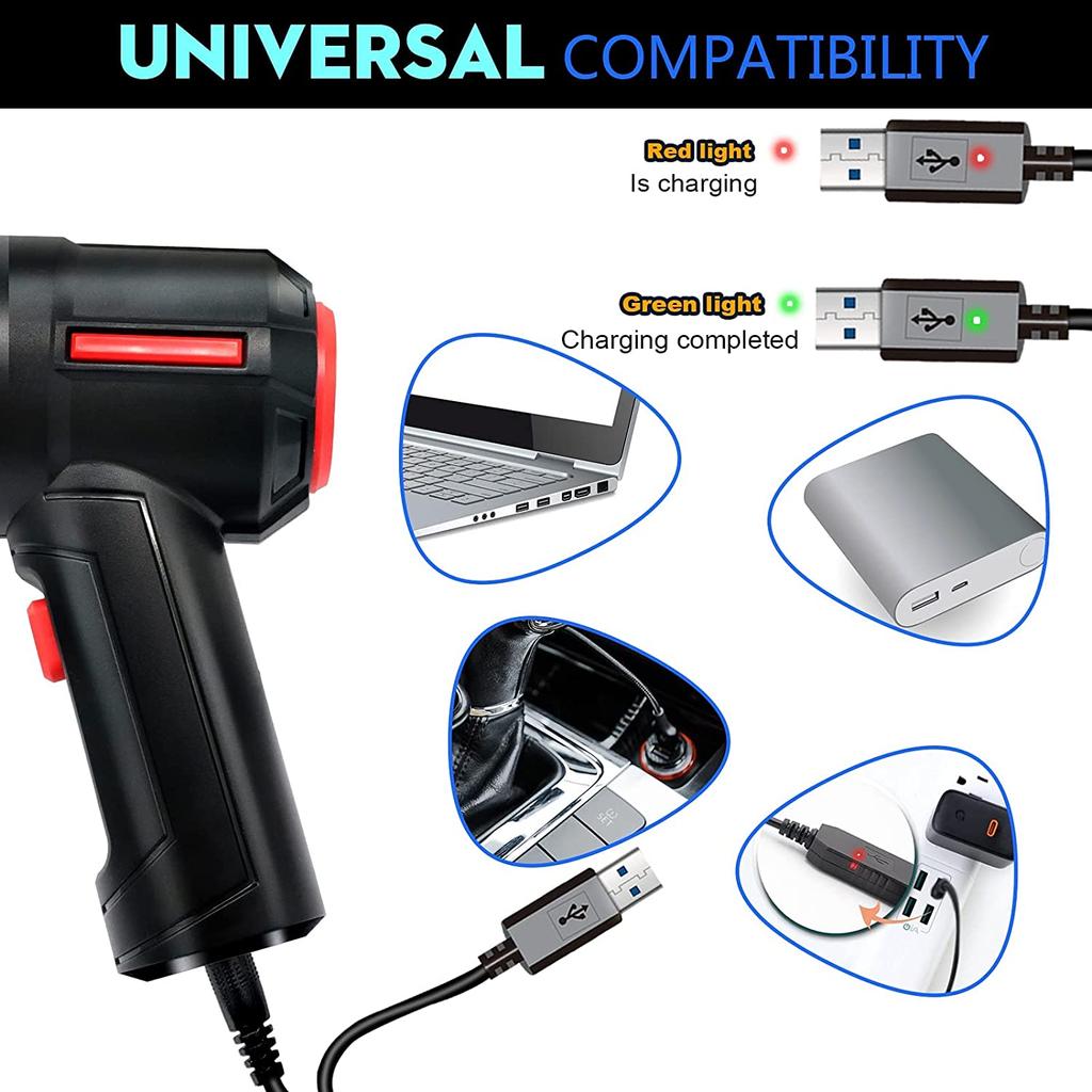 Air Duster, мини-пылесос, сжатый воздух и воздуходувка 3-в-1, очиститель клавиатуры, электрический баллон с воздухом, 35000 об/мин, для электроники компьютерного стола