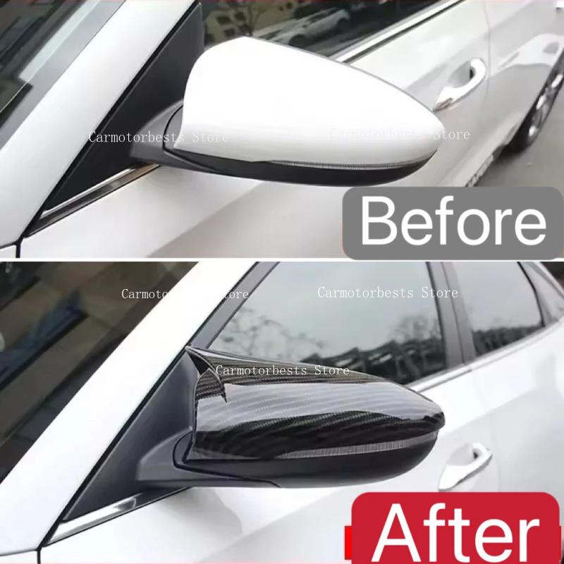 Rearview Side Mirror Cover Fit ForHyundai I20 N i20N Line 2020 2021 2022 2023 2024 Wing Cap Sticker Case Trim Carbon