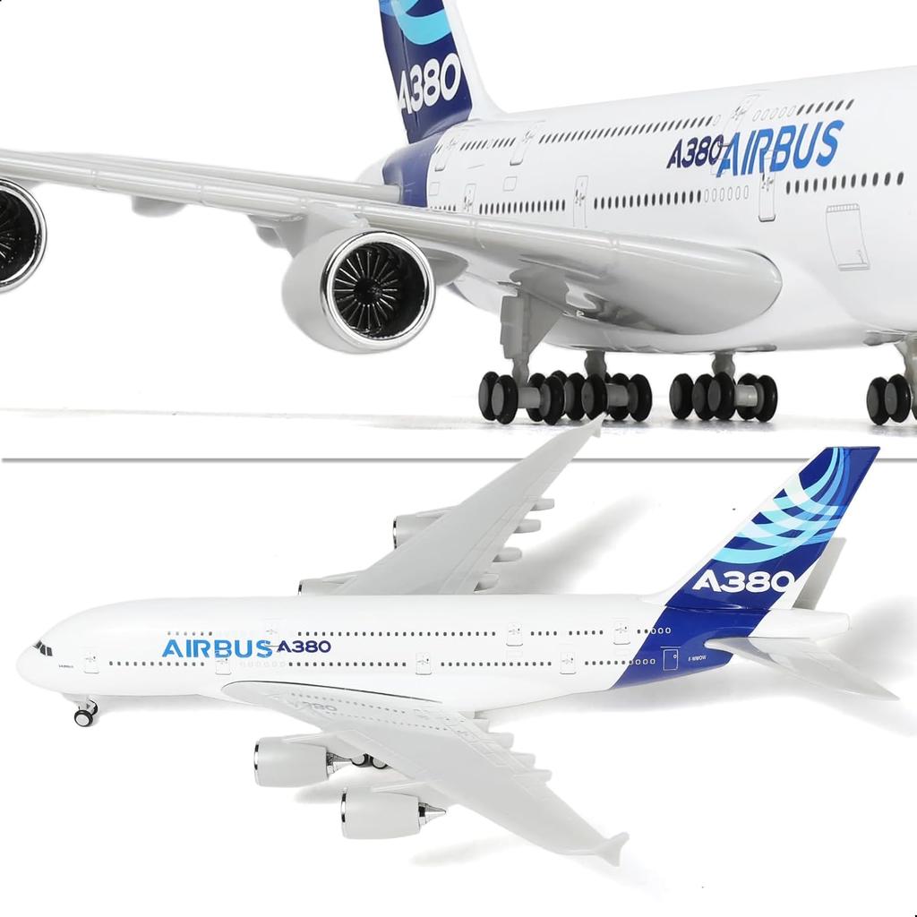 Модель самолета-прототипа A380 в масштабе 1/240, 30 см, с подставкой для демонстрации. Подходит в качестве авиационного подарка для взрослых или для украшения.