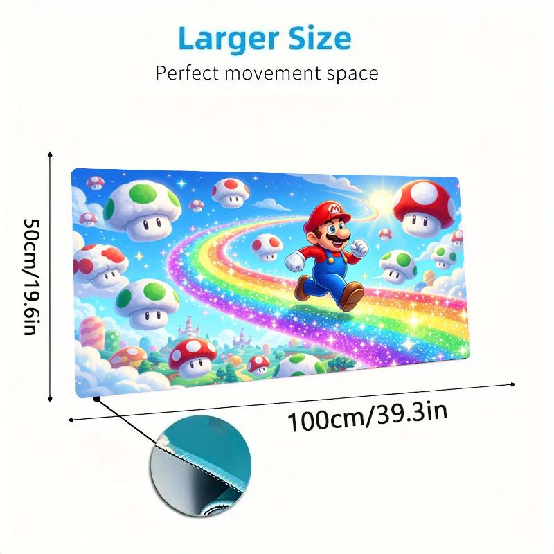 Mario Color Mouse Pad Large Gaming Table Cushion Non-slip Laptop Tablet Big Mousepad XXL Mat Mini PC Playmat With Lock edge