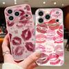 Магнитный чехол для телефона с узором «Красные губы» Для iPhone 17 ProMax 16 15 14 13 Pro Max Для Magsafe Беспроводная зарядка Ударопрочный чехол