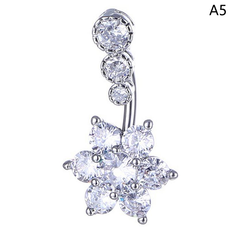 Crystal Belly Button Ring Animal Shape Belly Piercing Stainless Steel Navel Ring