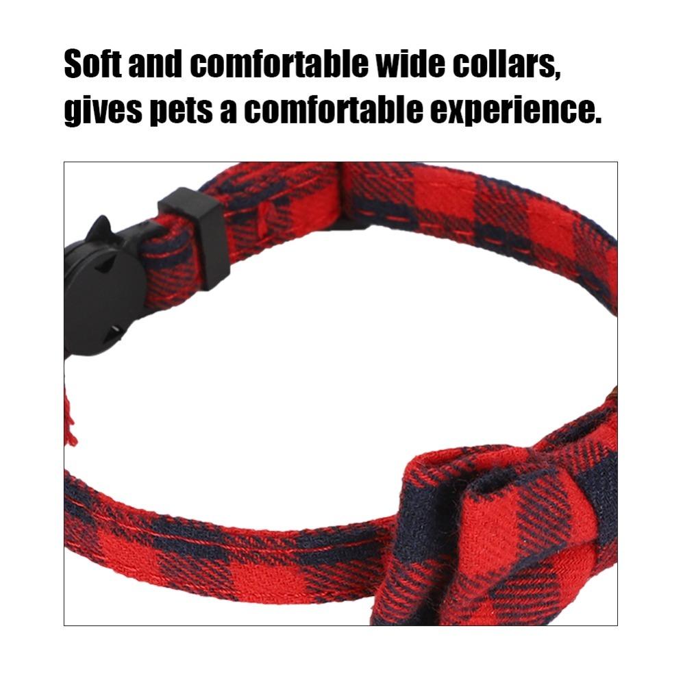 Bowknot Cat Collar Plaid Kitten Collar Cute Breakaway Collar Kitten