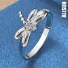925 Sterling Silver AAA Zircon Dragonfly Ring Fashion Wedding Jewelry