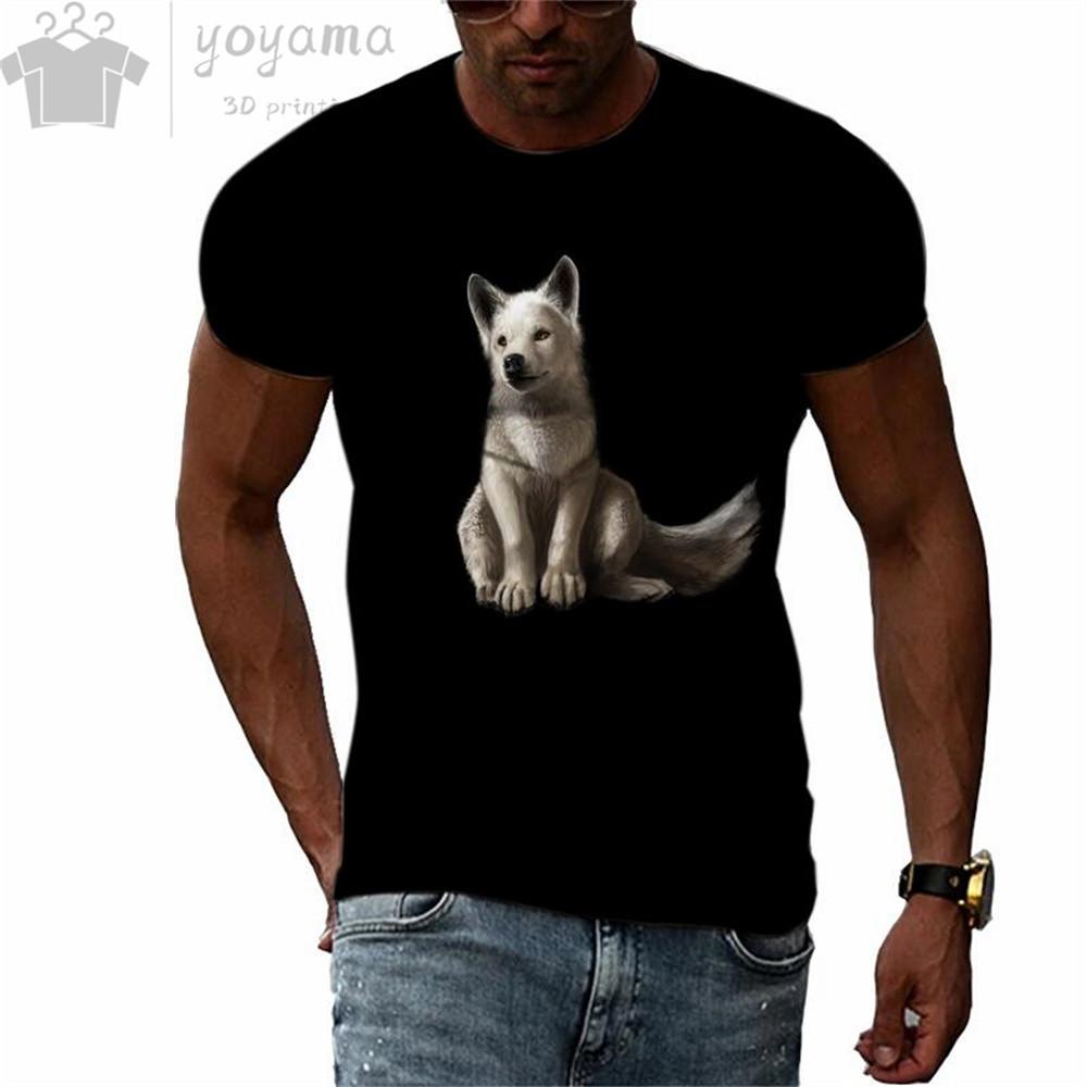 Мужская летняя футболка с милым 3D-рисунком немецкой овчарки, мужские летние футболки с коротким рукавом