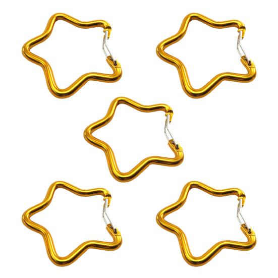 5 шт. карабин в форме пятиконечной звезды, прочный алюминиевый сплав, портативный, легкий, для кемпинга, скалолазания, подвесная пряжка