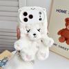 Роскошный 3D Мультяшный Плюшевый Медведь Чехол для Телефона со Шнурком Чехол для Телефона Для iPhone 17 Air 16 15 14 13 12 11 18 Pro Max Ударопрочный Чехол