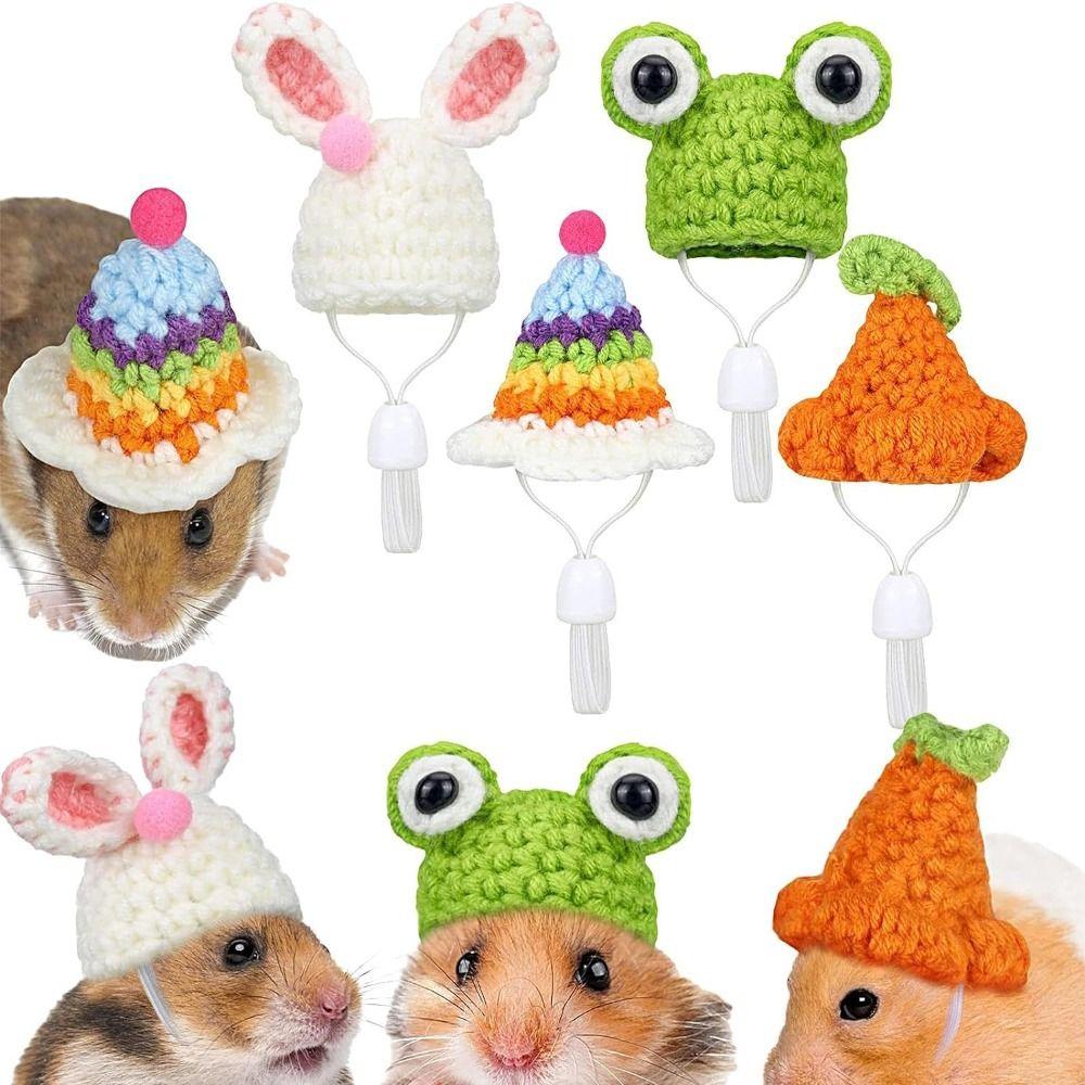 Party Clothes Accessories Mini Hamster Hats Clothes Costume Knitted Guinea Pig Hats Knitted Hats