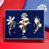 Elegant Tulip Flower Brooch Set Women Alloy Pin Accessory Fashionable Office Wear Gift Girlfriend