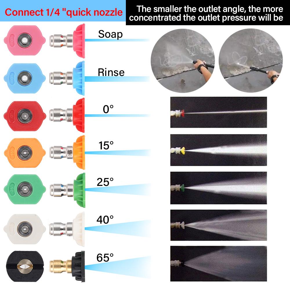 Адаптер для мойки высокого давления 1/4" быстросъемное соединение для насадки водяного пистолета, распылительная насадка, быстрое соединение, аксессуары для чистки