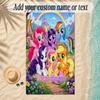 Beach TowelMy Little Pony Custom Name Text Personalized Soft Towel for Beach Pool Indoor Home Decor Gift
