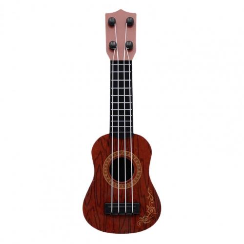 Mini 4 Strings Classical Ukulele Guitar Toy Simulation Kids Children Beginner Music Enlightenment Small Guitar for Entertainment