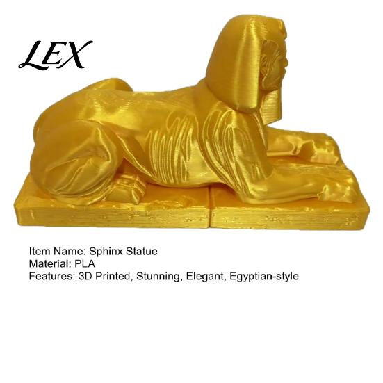 Sphinx Statue Egyptian Collectible Figurine, 3D Printed Mini Statue, Versatile Desktop Decor Vintage Egypt Souvenir Ornament for Home Decoration
