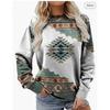 Women's Casual Hoodie Ethnic Western Style Print Sweatshirts Long Sleeved T-shirt O Neck Hoody Women Hoodies Female Autumn Tops