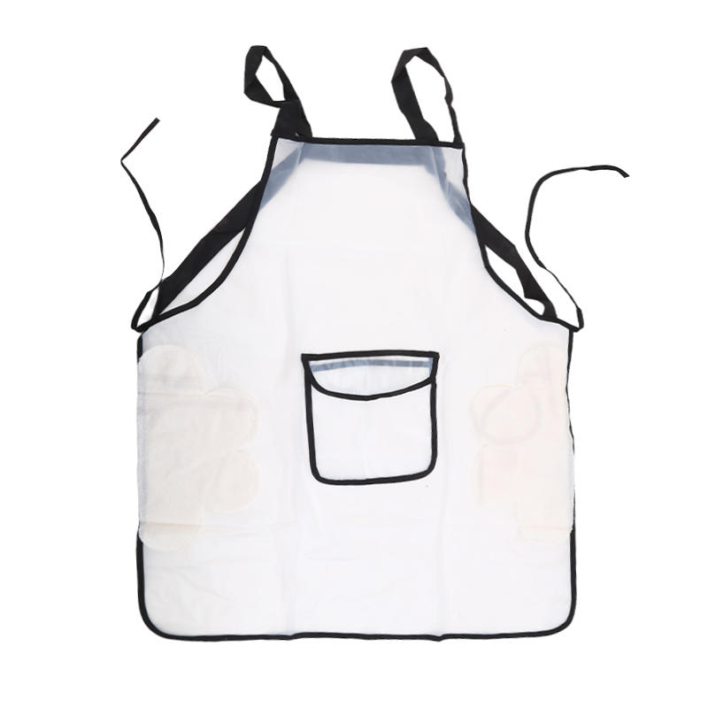 Водонепроницаемый рабочий фартук прозрачный черный белый маслостойкий кухонный фартук чистящие средства милый мультяшный мишка грязеотталкивающий фартук из ТПУ