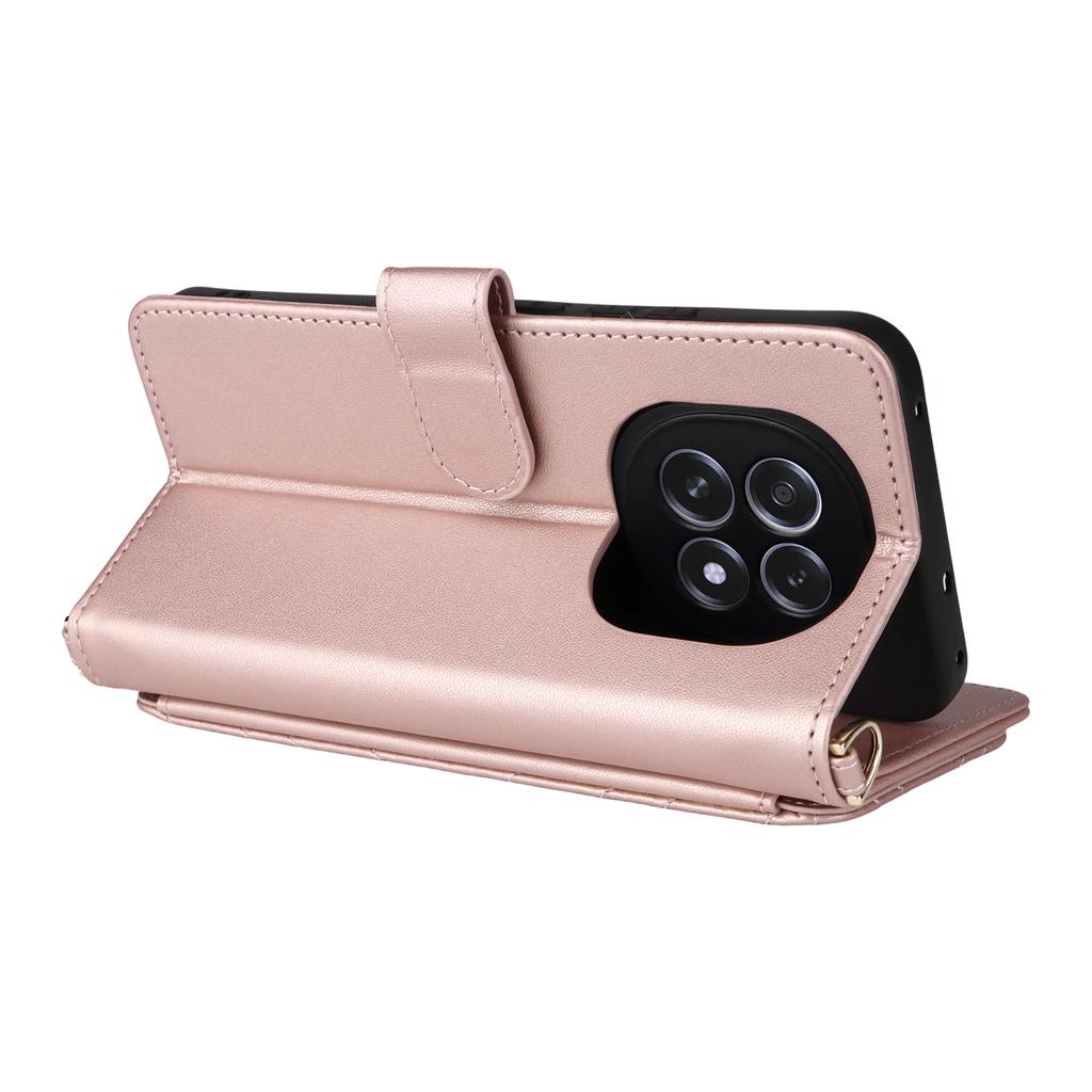 For Oppo F29 5G/A5 5G Wallet Case with Shoulder/Wrist Strap Leather Phone Cover Stand