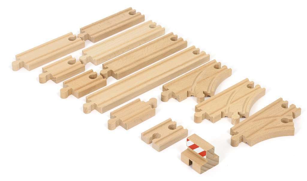 BRIO Starter Rail Set (13 Pieces) 33394, for Ages 3 and Up. [Toy, Wooden Toy, Wooden Rail, Gift (Birthday/Christmas)]