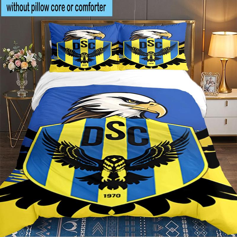 Duhok Sports Club Emblem 3PCS Bedding set,Ideal for 1pc Duvet Cover And 2pcs Pillowcases Perfect for Fan gift,Ideal for Bedroom, Dormitory