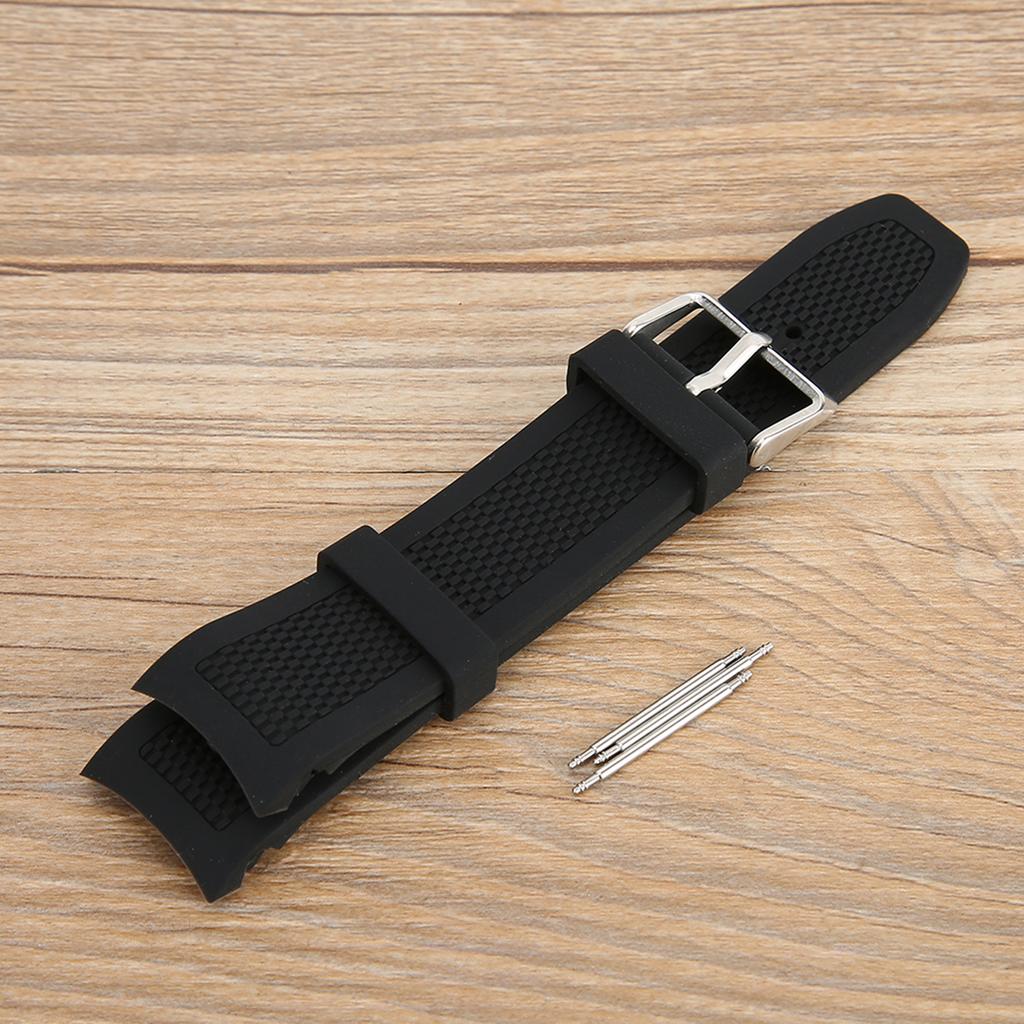 24mm Watch Band Silicone Pin Buckle Waterproof Sweat Proof Watch Strap