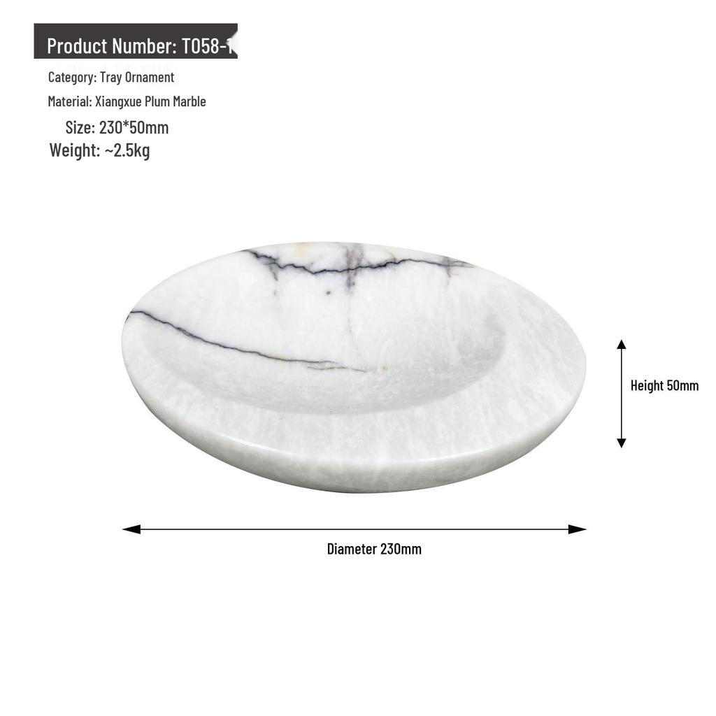 Modern Marble Tray: Elegant Fruit Plate for Living Room, Bedroom, and Coffee Table Decor