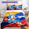 3pcs Custom Name Sonic Bedding Set Duvet Cover Closure Includes 1 Duvet Cover & 2 Pillowcases, Soft and Comfortable for All Seasons.