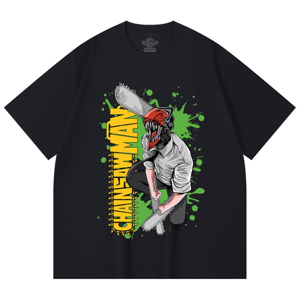 230 Gsm 100% Cotton Chainsaw Man V22 Denji Print Unisex Heavy Cotton T Shirt