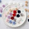 10Pcs Rose Flower Patches Sew On DIY Applique Cloth Wedding Dress Hairpin Headdress Decor 3CM Wide