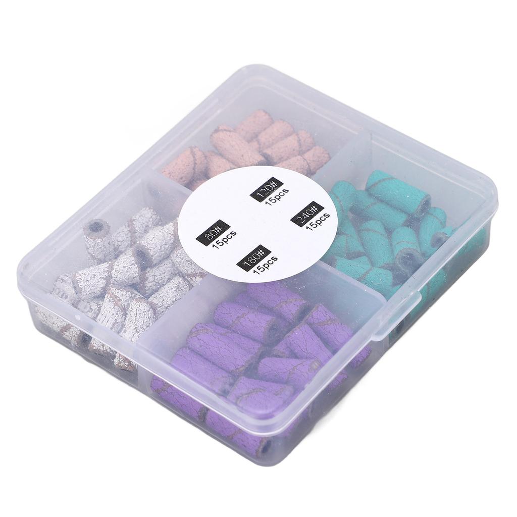 60 шт., шлифовальные колпачки для дизайна ногтей, шлифовальные ленты для удаления омертвевшей кожи, маникюрные ленты с оправкой