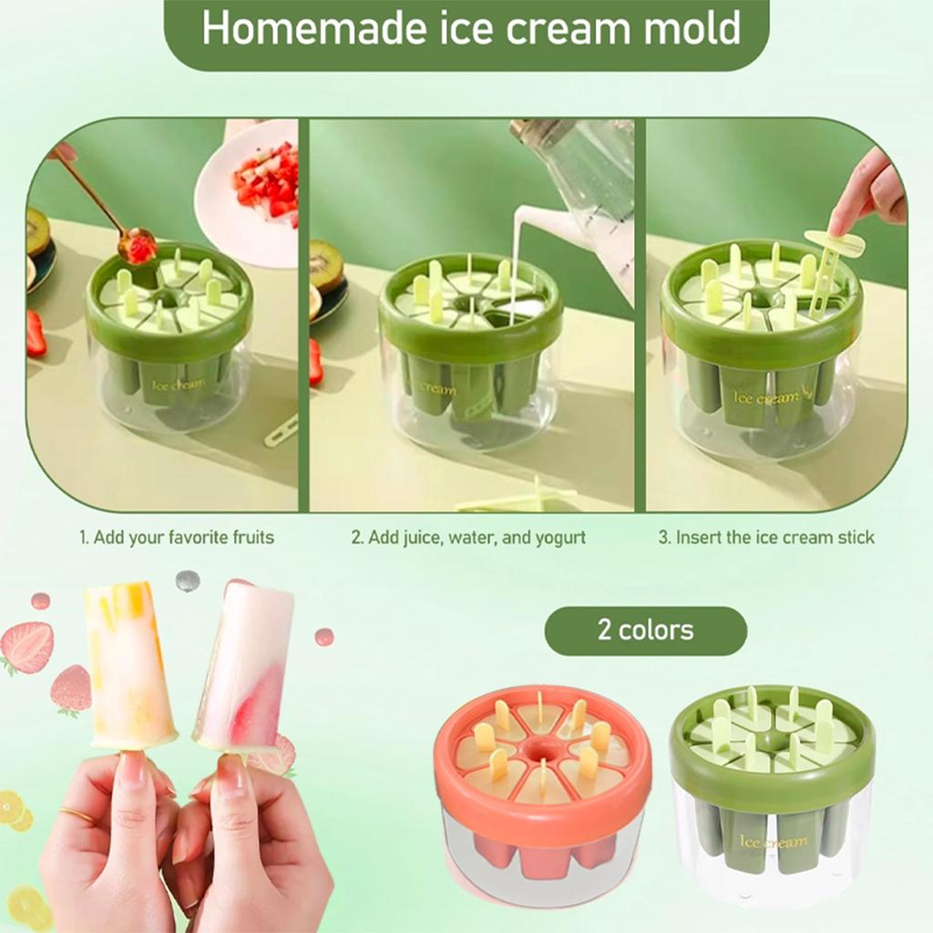 Popsicle Molds, 8 Cavities Homemade Popsicle Molds Shapes Reusable Popcicale Mould Silicone, Easy Release Ice Molds For DIY Ice Lolly Popsicle