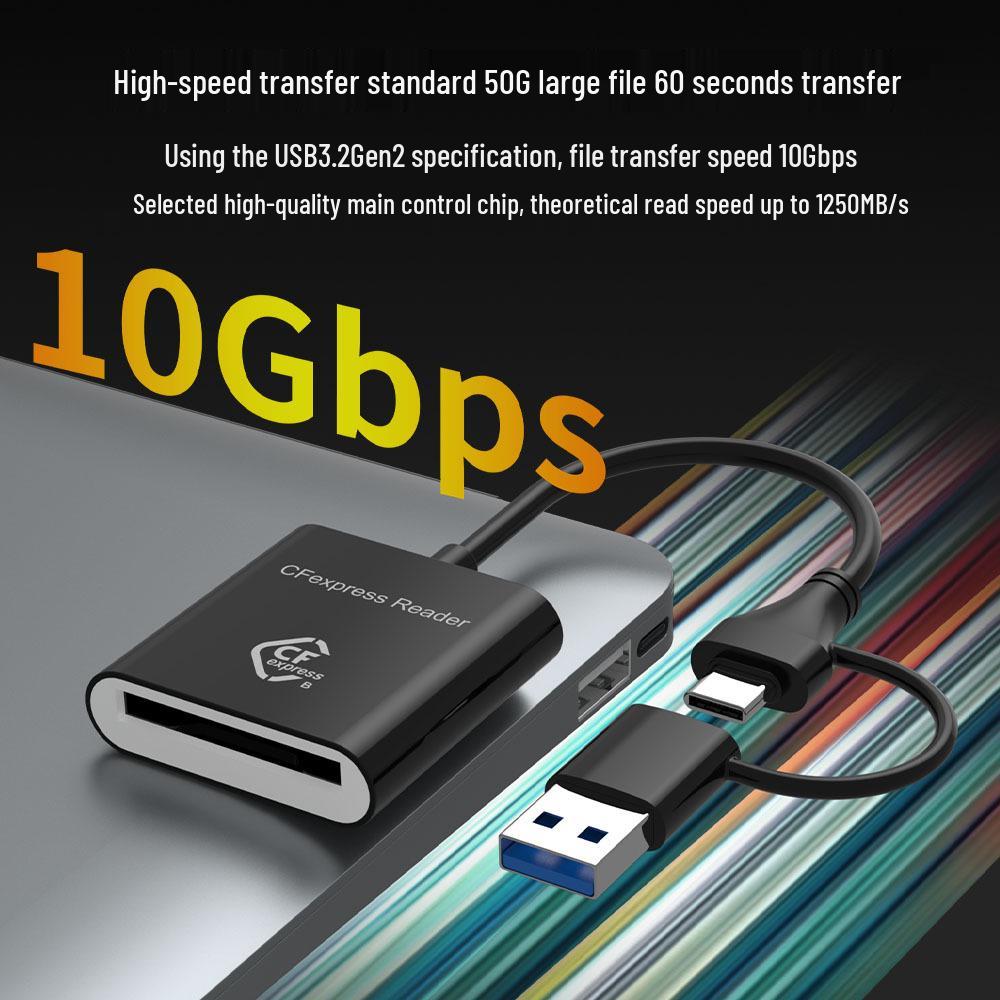 Высокоскоростной кардридер CFexpress Type-B и SD 2.0, USB 3.2, 10 Гбит/с