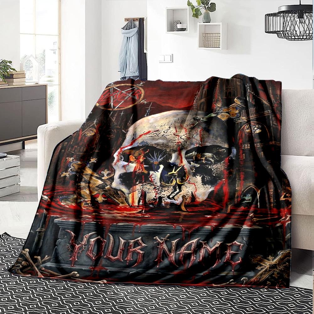Name Custom Cannibal Corpse Print Flannel Blanket High Quality Warm Comfortable Cover for All Seasons Perfect for Gifts Home Decor