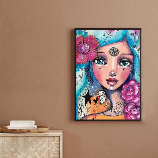 DIY 5D набор для рисования горным хрусталем красочная смола девушка узор горный хрусталь искусство для взрослых и детей яркий цвет горный хрусталь рисунок домашний декор