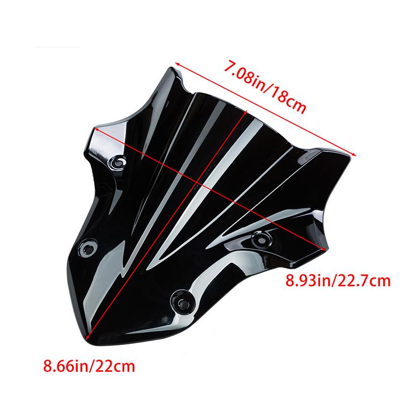 Black Motorcycle Windshield Windscreen Wind Deflector for Kawasaki Z900 2017 2018 2019 ABS Accessories