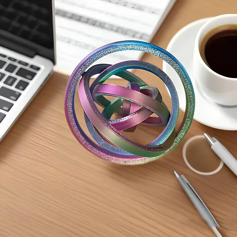 1 шт. 3D-печатное декомпрессионное вращающееся кольцо для кончика пальца, межзвездный декомпрессионный диск, спиральное многоугольное кольцо для пальца, игрушка-пуш-пуш, украшения