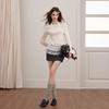 unifree Off-Shoulder Slim Knit Pullover