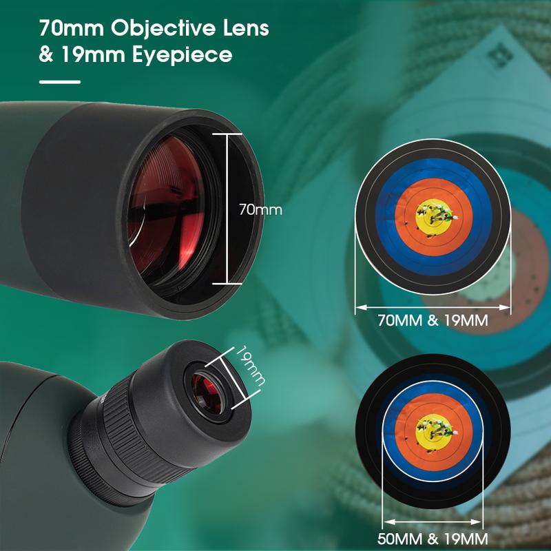 Svbony SV28plus 50/60/70mm Spotting Scope Powerful Zoom Telescope Long Range PORRO Prism Suit for Archery Target Shooting
