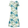 Women's Summer Casual Fashion Floral Printed Short Sleeve Button Pocket Dress