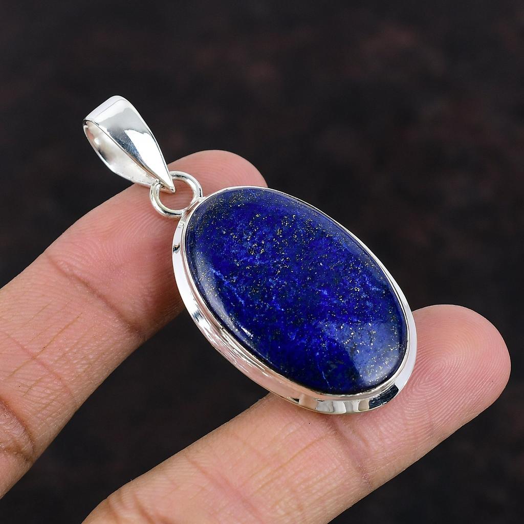 Lapis Lazuli Pendant Real Gemstone Handmade Jewelry 925 Sterling Silver Pendant Natural Lapis Lazuli Jewelry Gift For Her Birthstone Pendant