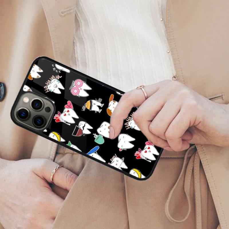 Магнитный чехол для телефона с рисунком зуба и дантиста для APPLE iPhone 17 Air 16 14 13 12 Pro Max 15 Plus Беспроводная зарядка С покрытием MagSafe