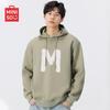MINISO Men's Heavyweight Letter Print Loose Hooded Sweatshirt