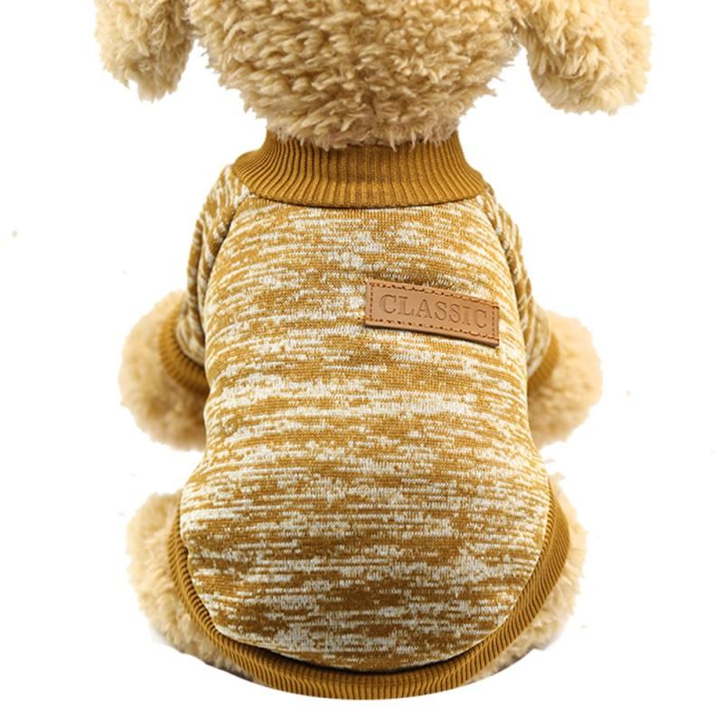 Winter Pet Sweater Dog Hoodie Cat Clothes Small Dogs Cats Teddy Beige Blue