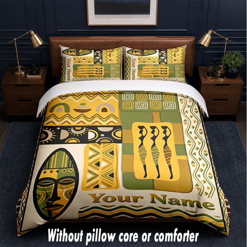 Decorative Artwork Theme Custom Text Or Name 3Pcs Bedding Set,1 Flat Sheet & 2 Pillowcases Personalized Home Bedding