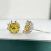 Серьги с сине-зеленым вермикулитом 5a, 2 карата, восемь когтей, инкрустированные цветком вермикулита, серьги с желтыми бриллиантами, серьги