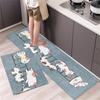 Cute Cat 'Happy Every Day' Kitchen Mat Non-Slip Machine Washable Rug Set for Home Decor Anti-Fatigue Floor Mats