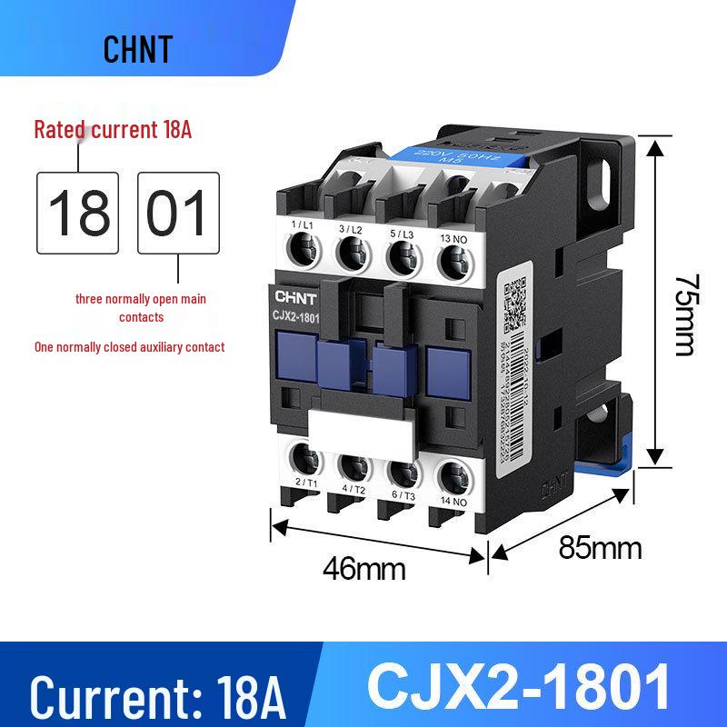 AC Контактор Zhengtai Kunlun CJX2-1210, 220В/380В, 3-фазный, НЗ/НО