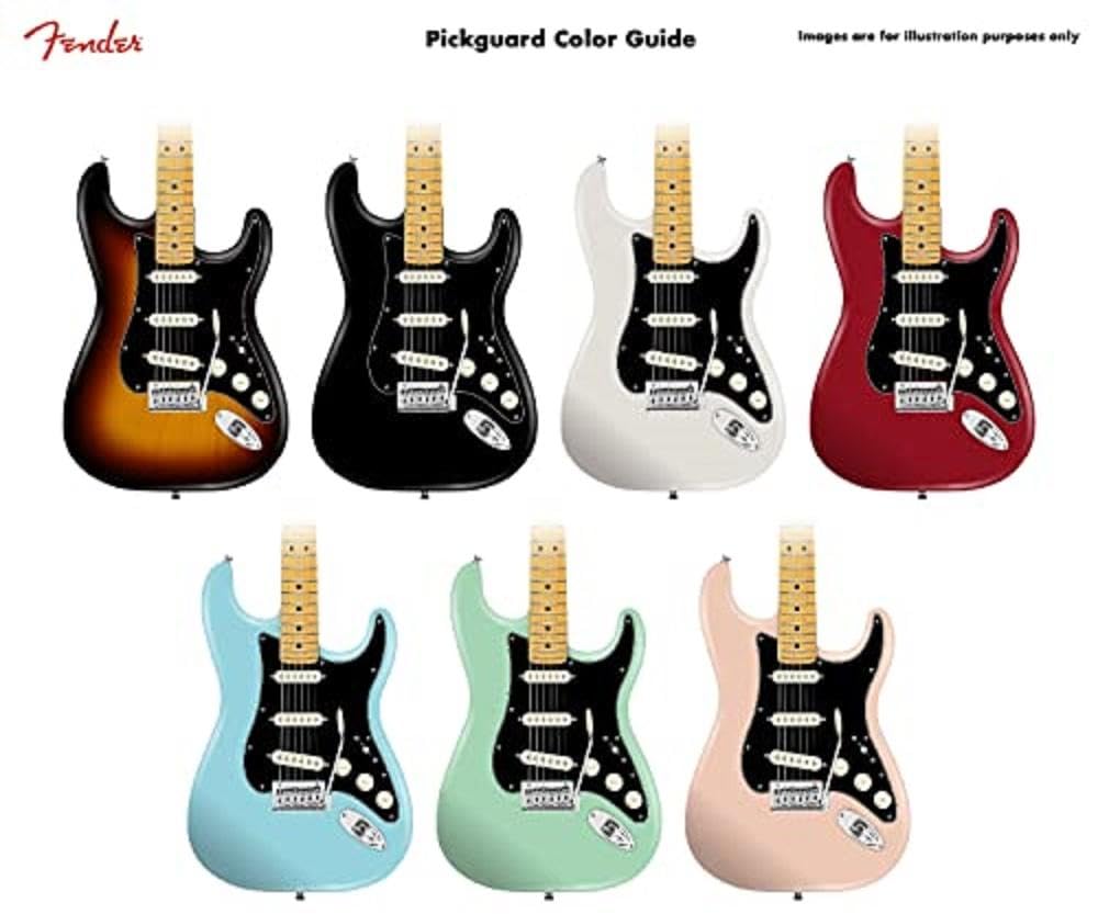 Fender Guitar Parts Strat Vintage Noiseless Black 11 Hole PG Pre-Wired Pickguard, SSS,