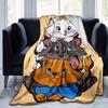 1pc Cartoon Cat Blanket Cute Kitten Throw Blankets for Room Decor, Soft Flannel Throw Blanket, Versatile & Cozy for Bedroom, Gift Home Textile All Sea