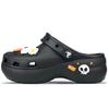 Classic Platform Clog BNK Bigmouth Unique Personality Trend Skull Cloud Clog Crocs Vintage Beach Hole Shoes Women's Black