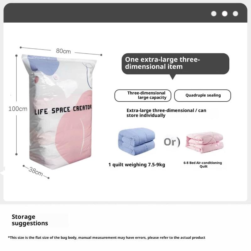 Vacuum Storage Bags Pumpless Airtight Space Saver Compression Packs for Bedding Clothes Home Organization Travel Luggage Packing