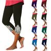 Pants For Women Stretch 3/4 Length Lace Leggings Casual Athletic Running Workout Yoga Pants